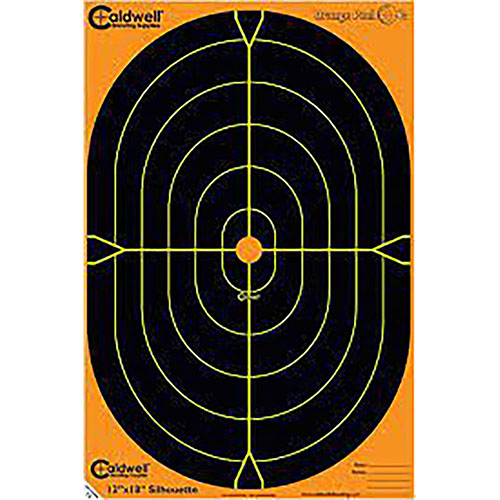 Caldwell Orange Peel Targets feature dual color flake off technology for clear hit visibility, adhesive backing for easy setup, and included pasters for extended use.